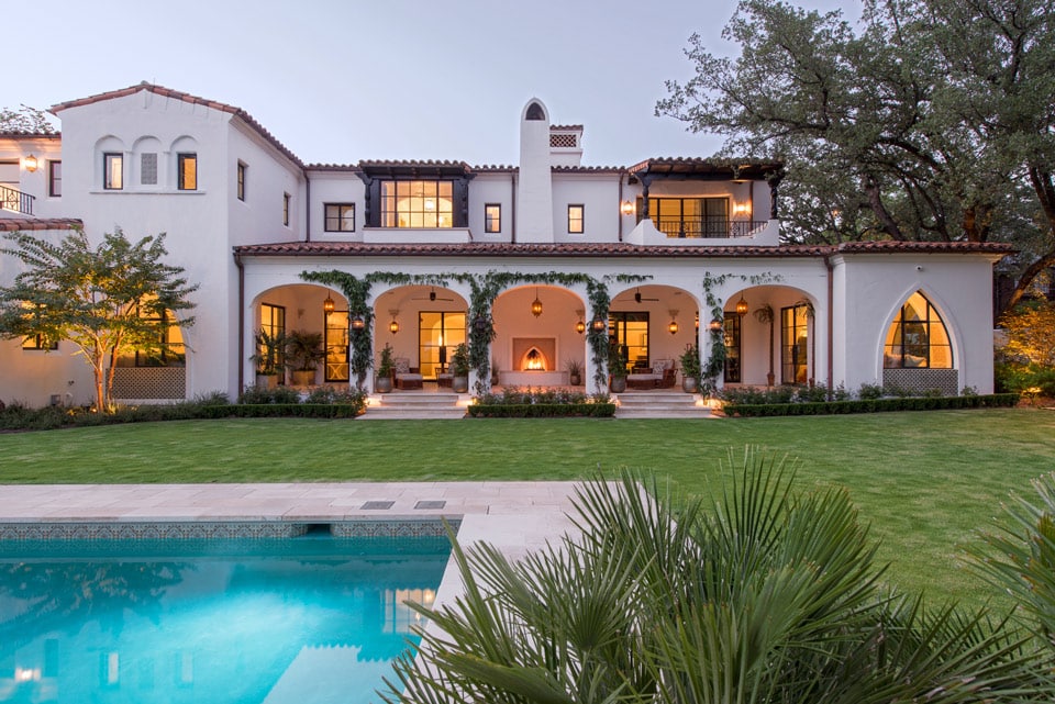 Texas house with warm evening light